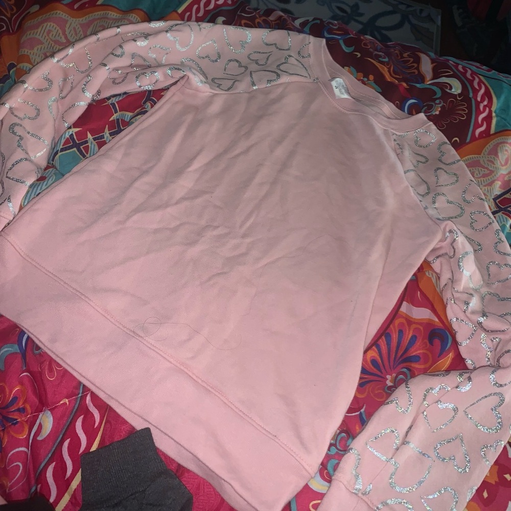 Athletic Works Pink Heart Sleeve Kids Top